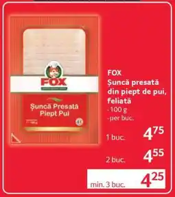 Selgros FOX Șuncă presată din piept de pui, feliată Ofertă