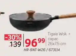 Selgros Tigaie Wok + capac 26x7.5 cm Ofertă