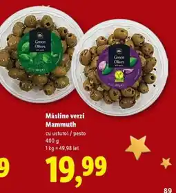 Lidl Măsline verzi Mammuth Ofertă