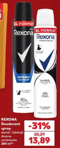 Kaufland Rexona deodorant spray Ofertă