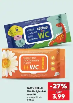 Kaufland Naturelle Hartie igienica umeda mușțel / kids Ofertă
