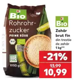 Kaufland Zahăr brut fin din trestie de zahăr 1 kg Ofertă