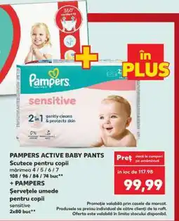 Kaufland PAMPERS ACTIVE BABY PANTS Ofertă