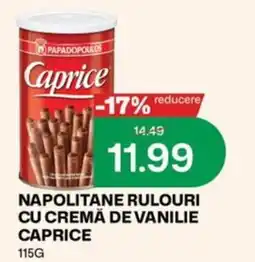 Diana Supermarket Caprice napolitane rulouri cu cremă de vanilie Ofertă