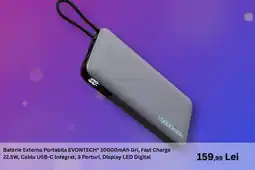 Emag Evontech baterie externa portabila 10000mah gri Ofertă