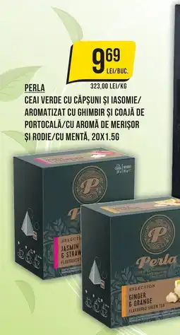 Mega Image Perla ceai verde cu căpșuni și iasomie Ofertă