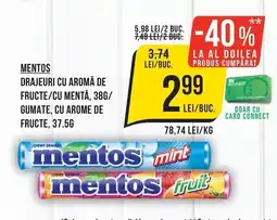 Mega Image Mentos drajeuri cu aromă de fructe cu mentă Ofertă