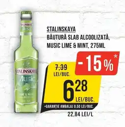 Mega Image Stalinskaya bautura slab alcoolizata, music lime & mint Ofertă