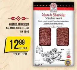 Mega Image Gusturi românești salam de sibiu feliat Ofertă