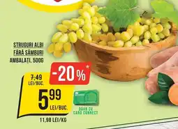 Mega Image Struguri albi fără sâmburi ambalați Ofertă