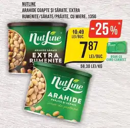 Mega Image Nutline arahide coapte si sarate, extra rumenite/sarate/prajite, cu miere Ofertă