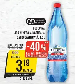 Mega Image Bucovina apa minerala naturala carbo gazificata Ofertă