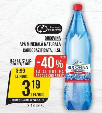 Bucovina apa minerala naturala carbo gazificata