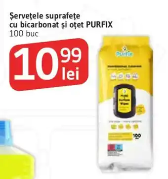 Purfix șervețele suprafețe cu bicarbonat și oțet