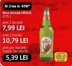 Supeco Bere blondă Ursus Ofertă