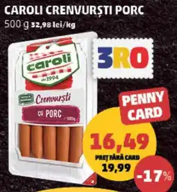 Penny Caroli crenvurști porc Ofertă