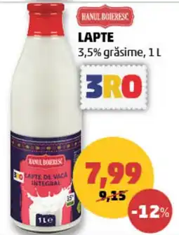 Penny Hanul Boieresc lapte de vaca integral Ofertă