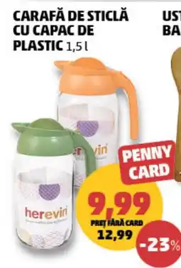 Penny herevin carafă de sticlă cu capac de plastic Ofertă