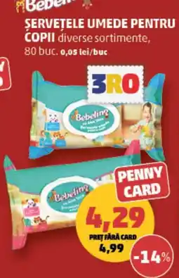 Penny Bebeling șervețele umede pentru copii Ofertă