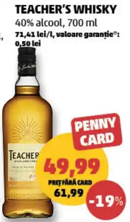 Penny Teacher's whisky Ofertă