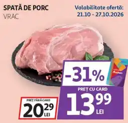 Auchan Auchan spată de porc vrac Ofertă