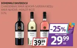 Auchan Domeniile Davidescu Chardonnay, Rară Neagră-Saperavi Roșu, Rară Neagră-Merlot Roze Ofertă