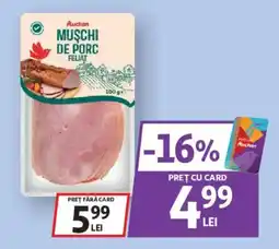 Auchan Auchan mușchi de porc feliat Ofertă