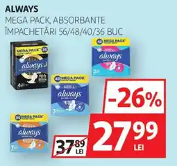 Auchan Always mega pack absorbante Ofertă