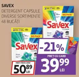 Auchan Savex detergent capsule diverse sortimente Ofertă