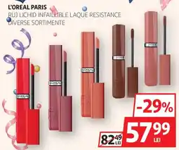 Auchan L'oreal Paris ruj lichid infaillible laque resistance Ofertă