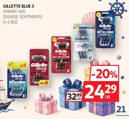 Auchan Gillette Blue 3 aparat ras Ofertă