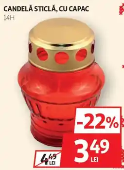 Auchan Candelă sticlă, cu capac Ofertă