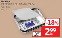 Auchan Alabala set caserole de unică folosință aluminiu Ofertă