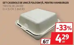 Auchan Set caserole de unică folosință, pentru hamburger Ofertă