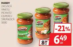 Auchan Mandy zacusca vinete/picanta/ciuperci/taranesca Ofertă