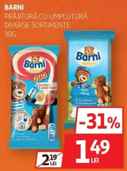 Auchan Barni prăjitură cu umplutură Ofertă