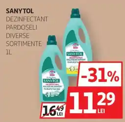 Auchan Sanytol dezinfectant pardoseli diverse sortimente Ofertă