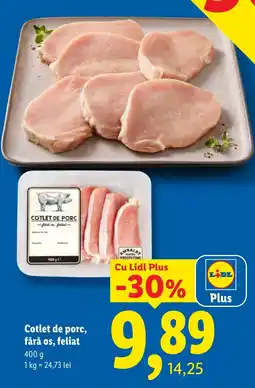 Lidl Cotlet de porc, fără os, feliat Ofertă