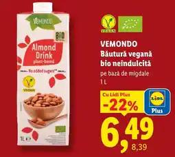 Lidl Vemondo băutură vegană bio neîndulcită Ofertă