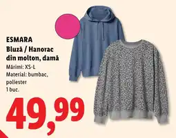 Lidl Esmara bluză / hanorac din molton, damă Ofertă