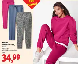 Lidl Esmara pantaloni molton, damă Ofertă