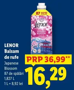 Lidl Lenor Balsam de rufe Japanese Blossom Ofertă
