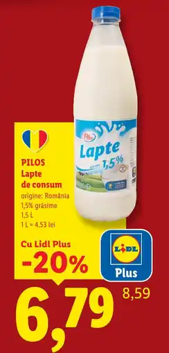 Lidl Pilos lapte de consum Ofertă