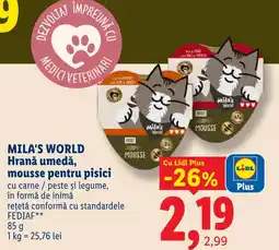 Lidl Mila's World Hrană umedă, mousse pentru pisici Ofertă