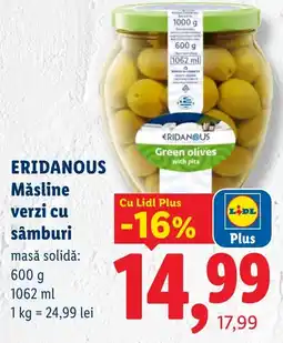 Lidl Eridanous măsline verzi cu sâmburi Ofertă