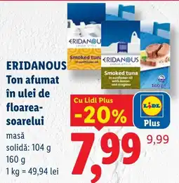 Lidl Eridanous ton afumat în ulei de floarea-soarelui Ofertă