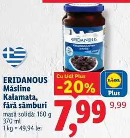 Lidl Eridanous măsline kalamata, fără sâmburi Ofertă