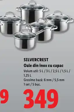 Lidl Silvercrest oale din inox cu capac Ofertă