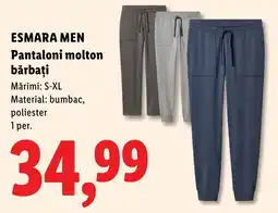 Lidl Esmara men pantaloni molton bărbați Ofertă