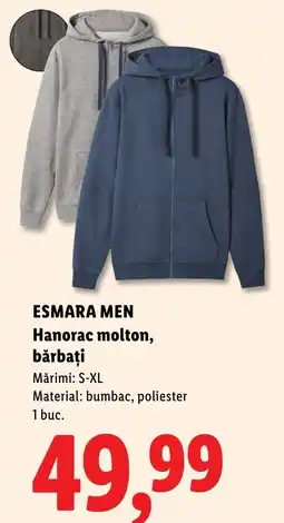 Lidl Esmara men hanorac molton, bărbați Ofertă